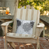 フローラモダンプリント、グレー、白黒 クッション (椅子)