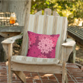 フローラモダンプリント、コーラルピンク&ブルゴーニュ クッション (椅子)