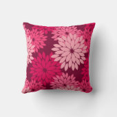 フローラモダンプリント、コーラルピンク&ブルゴーニュ クッション (裏面)