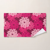 フローラモダンプリント、コーラルピンク&ブルゴーニュ バスタオルセット (ハンドタオル)