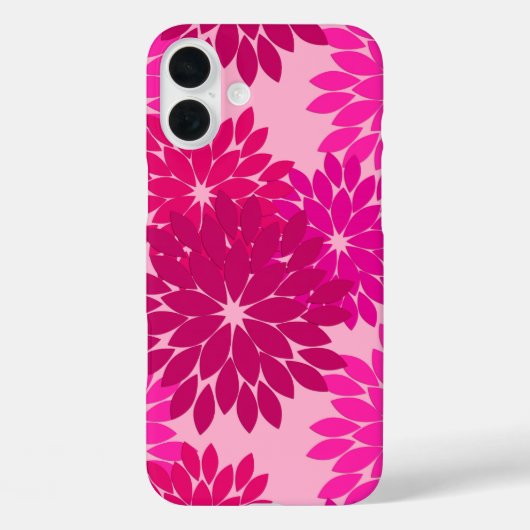 フローラモダンプリント、ピンク、明るい赤紫色、ワイン Case-Mate iPhoneケース (裏面)