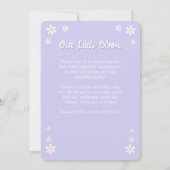 フローラモダンベイビーシャワー – パープルデイジーカスタム 招待状 (裏面)