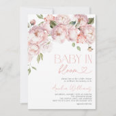 フローラモダンベビーイン開花ガールシャワー 招待状 (正面)