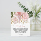 フローラモダンベビーガールシャワーサンキューカード 招待状 (スタンド正面)