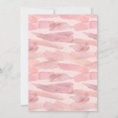 フローラモダンベビーシャワー赤面ピンクローズ牡丹 招待状 (裏面)