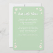フローラモダンベビーシャワー – グリーンデイジーカスタム 招待状 (裏面)