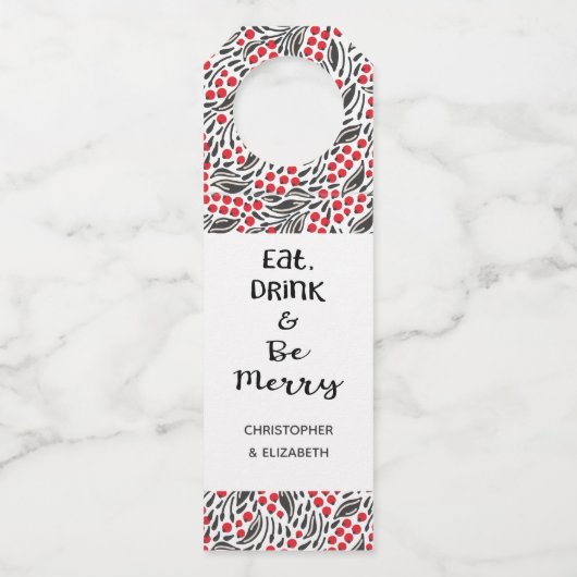 フローラモダンベリーホリデーギフト ボトルネックタグ (正面)