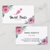 フローラモダンベーカリーカップケーキペストリースイートケーキ 名刺 (正面/裏面)