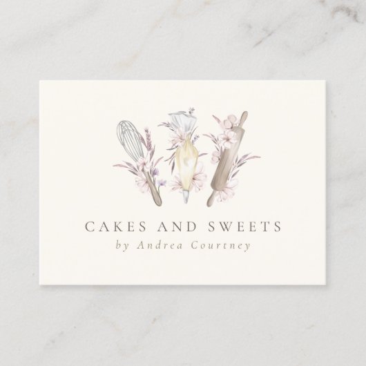 フローラモダンベーカリーパティシエベーキング器 名刺 (正面)