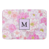 フローラモダンホワイトローズ バスマット (正面)