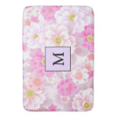 フローラモダンホワイトローズ バスマット (正面縦)