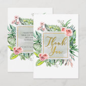 フローラモダンボタニカルシエレガントックサンキュー サンキューカード (正面/裏面)