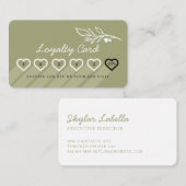 フローラモダンボタニックラインアートロゴロイヤリティカード ロイヤリティカード (正面/裏面)