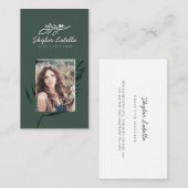 フローラモダンボタニックラインアートロゴ&フォトハンター 名刺 (正面/裏面)