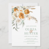 フローラモダンボヘミアン結婚セージ 招待状 (正面)