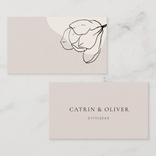 フローラモダンボヘミ結婚アン護衛カード プレイスカード (正面/裏面)