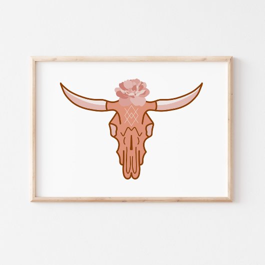 フローラモダンボホカウースカルアート ポスター