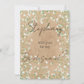 フローラモダンボホシック私の花嫁のメイド 招待状 (正面)