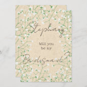 フローラモダンボホシック私の花嫁のメイド 招待状 (正面/裏面)