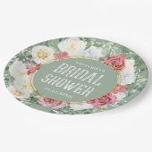 フローラモダンボーブライダルシャワー装飾品 ペーパープレート (アングル)
