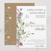 フローラモダンボー |ワイルドフラワー結婚ズ 招待状 (正面/裏面)