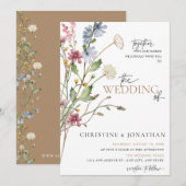 フローラモダンボー |ワイルドフラワー結婚ズ 招待状 (正面/裏面)