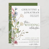 フローラモダンボー |ワイルドフラワー結婚ズ 招待状 (正面/裏面)