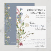 フローラモダンボー |ワイルドフラワー結婚ズ 招待状 (正面/裏面)