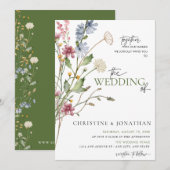 フローラモダンボー |ワイルドフラワー結婚ズ 招待状 (正面/裏面)