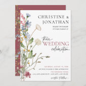 フローラモダンボー |ワイルドフラワー結婚ズ 招待状 (正面/裏面)