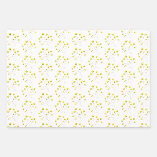 フローラモダンポインセチア水彩クリスマス ラッピングペーパーシート (正面3)