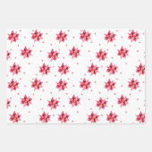 フローラモダンポインセチア水彩クリスマス ラッピングペーパーシート (正面2)