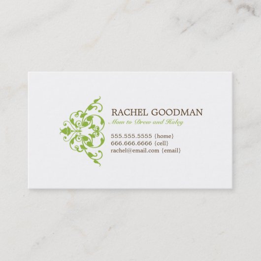 フローラモダンママカード/個人用通話カード コーリングカード (正面)