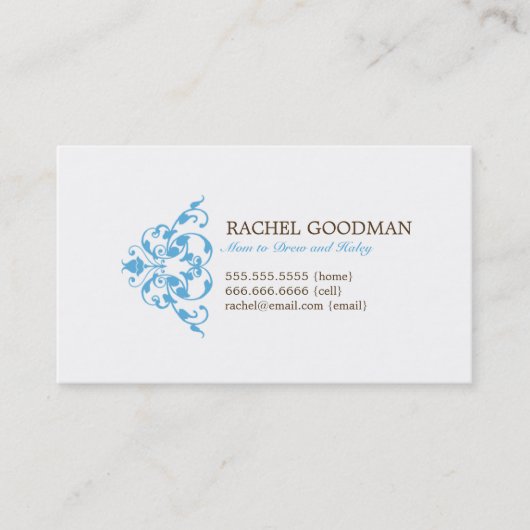 フローラモダンママカード/個人用通話カード コーリングカード (正面)