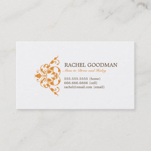 フローラモダンママカード/個人用通話カード コーリングカード (正面)