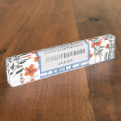 フローラモダンミニマルエレガントプロフェッショナル デスクネームプレート (側面)