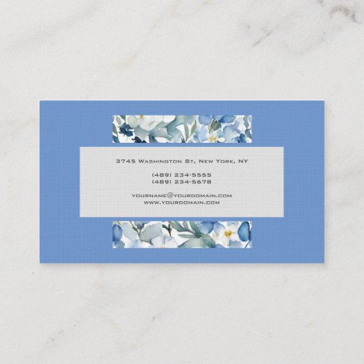 フローラモダンミニマルエレガントプロフェッショナル 名刺 (裏面)