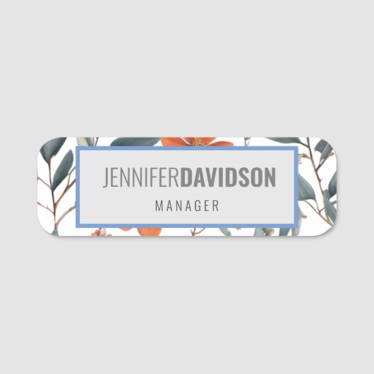 フローラモダンミニマルエレガントプロフェッショナル 名札 (正面)