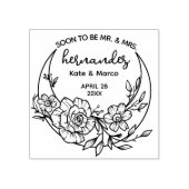 フローラモダンムーンが日付を保存結婚する ラバースタンプ (インプリント)