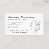 フローラモダンメイクアップウーマン顔美容師フェイシャル 名刺 (裏面)