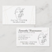 フローラモダンメイクアップウーマン顔美容師フェイシャル 名刺 (正面/裏面)