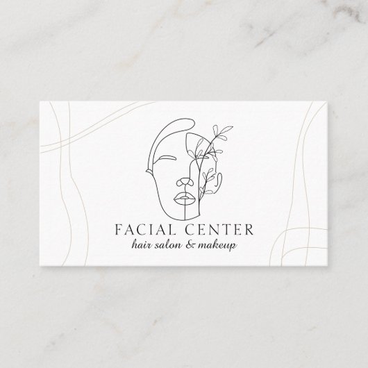 フローラモダンメイクアップウーマン顔美容師フェイシャル 名刺 (正面)