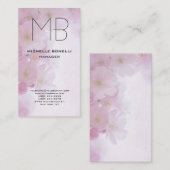 フローラモダンモノグラシンプルム平滑ミニマル主義者 名刺 (正面/裏面)