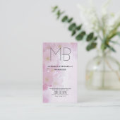 フローラモダンモノグラシンプルム平滑ミニマル主義者 名刺 (スタンド正面)