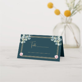 フローラモダンユーカリ結婚プス折り畳み座席表 プレイスカード