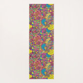 フローラモダンヨガモノグラムイエローターコイズ ヨガマット (裏面)