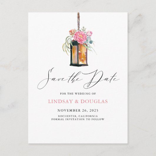 フローラモダンランタンガーデンSave the Date 案内ポストカード (正面)