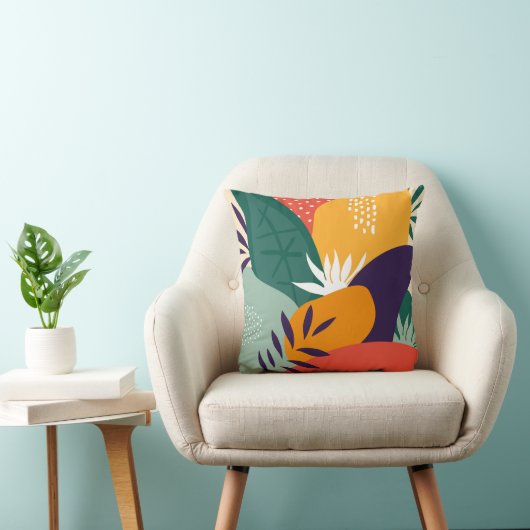 フローラモダンリウム植物模様 クッション (椅子)