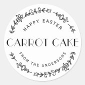 フローラモダンリースイースターホームメイドベーキングギフト ラウンドシール (正面)
