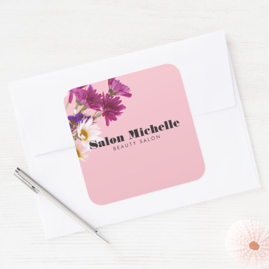 フローラモダンリーススクエアステッカー スクエアシール (封筒)